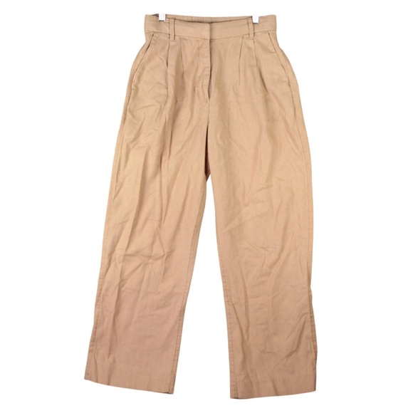 Abercrombie & Fitch Pants - Abercrombie & Fitch Linen Blend Wide Leg Pant Trouser Tan Brown Size Small Baggy